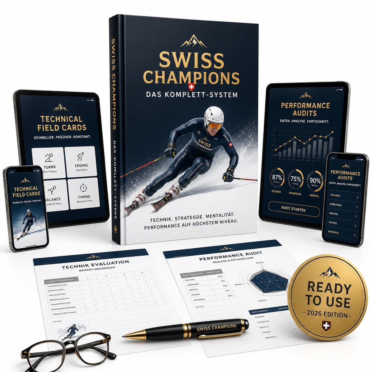 Swiss Champions™ — Das Komplett-System | Kit für Elite-Ski-Instruktoren